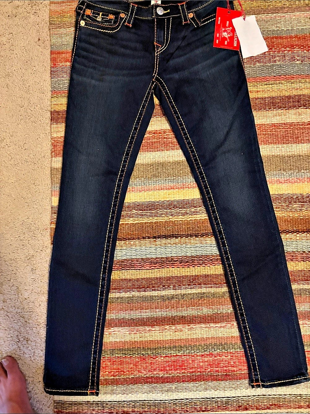 True Religion Jennie Mid Rise Super T Curvy Skinny Jean Jeans Blue